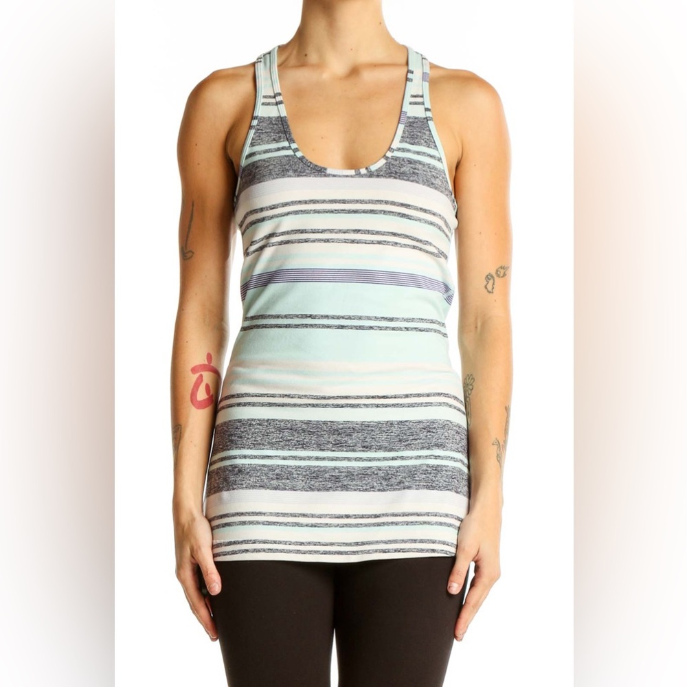 Lululemon Mint Striped Racerback Tank Top, Size 2/4